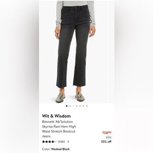 Wit & Wisdom Bennett AbSolution Skyrise Raw Hem Ankle Jeans size 16
